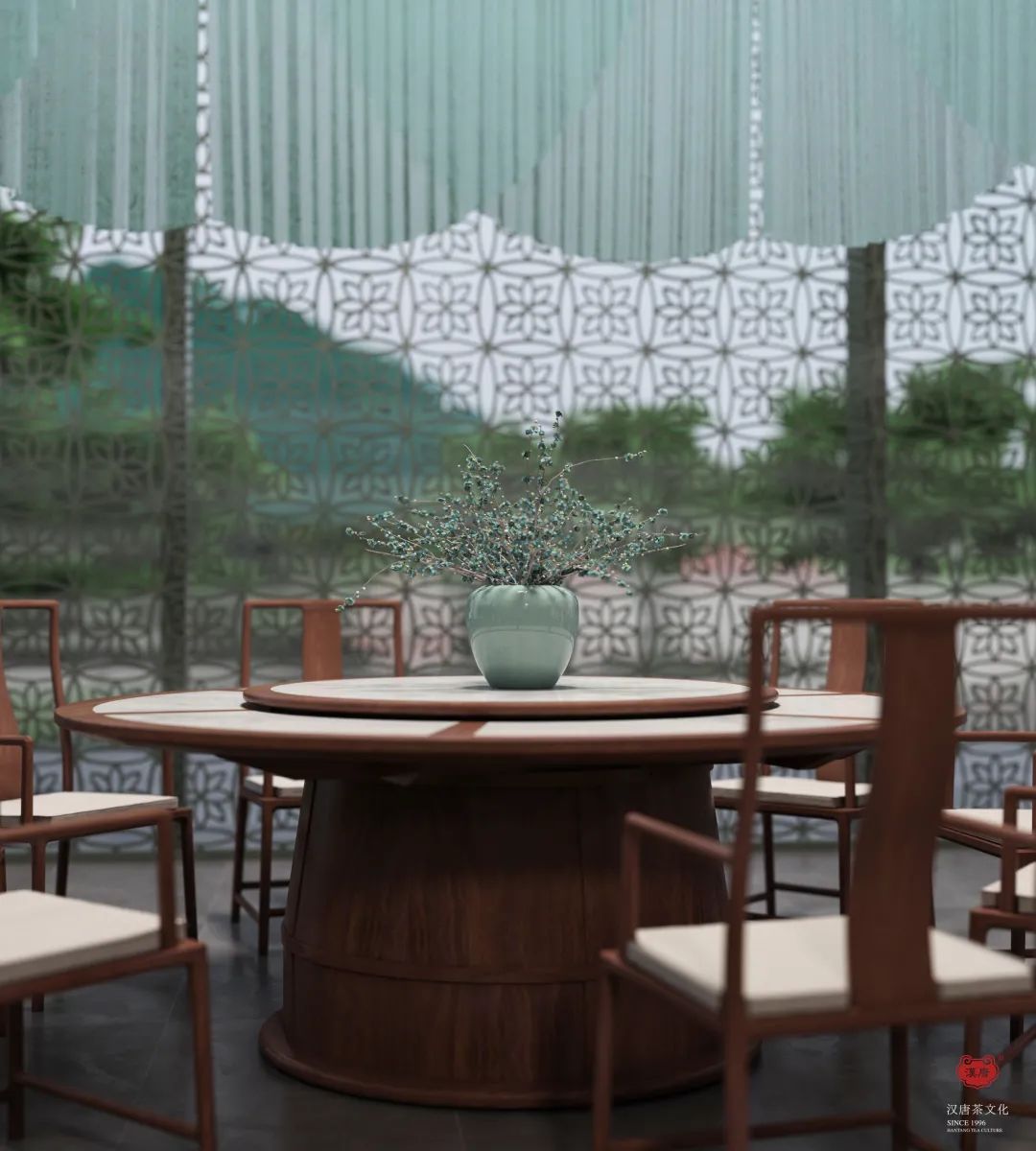 花園餐廳 | 以黑胡桃詮釋工筆花鳥里的婉約審美插圖8 花園餐廳 | 以黑胡桃詮釋工筆花鳥里的婉約審美插圖8